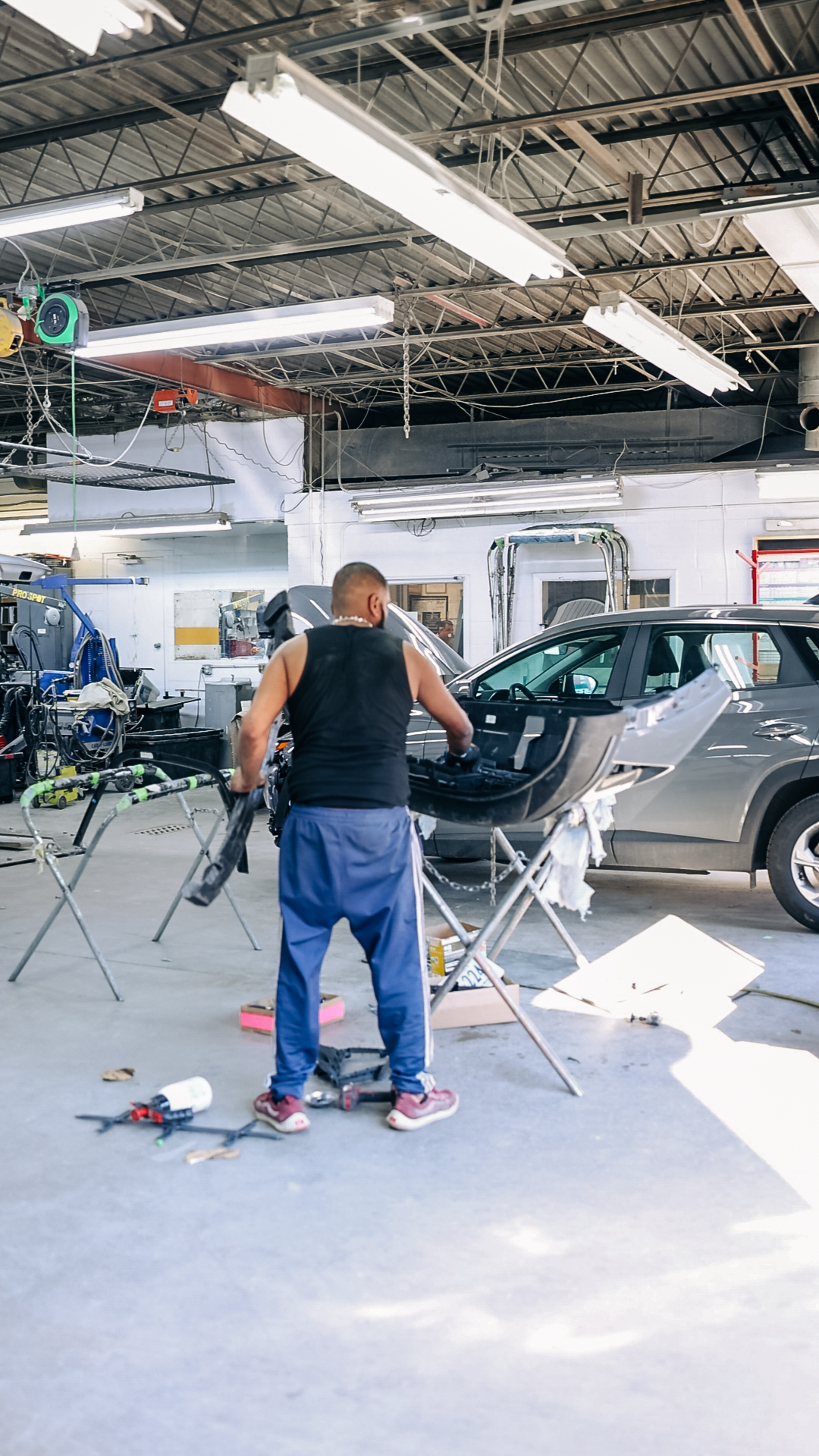 Bumper inspection at Quality Auto Body