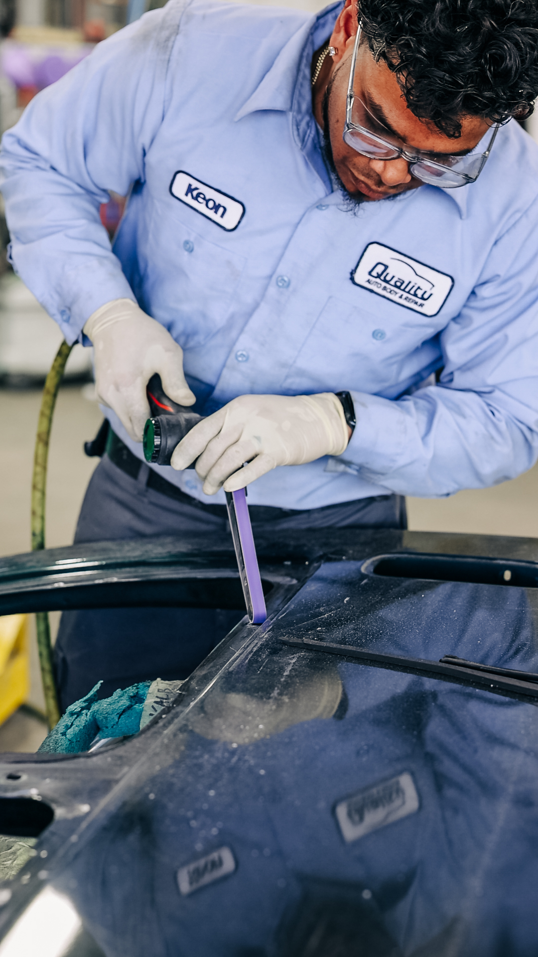 Quality Auto Body technician performing auto body repair in Fairfax, VA